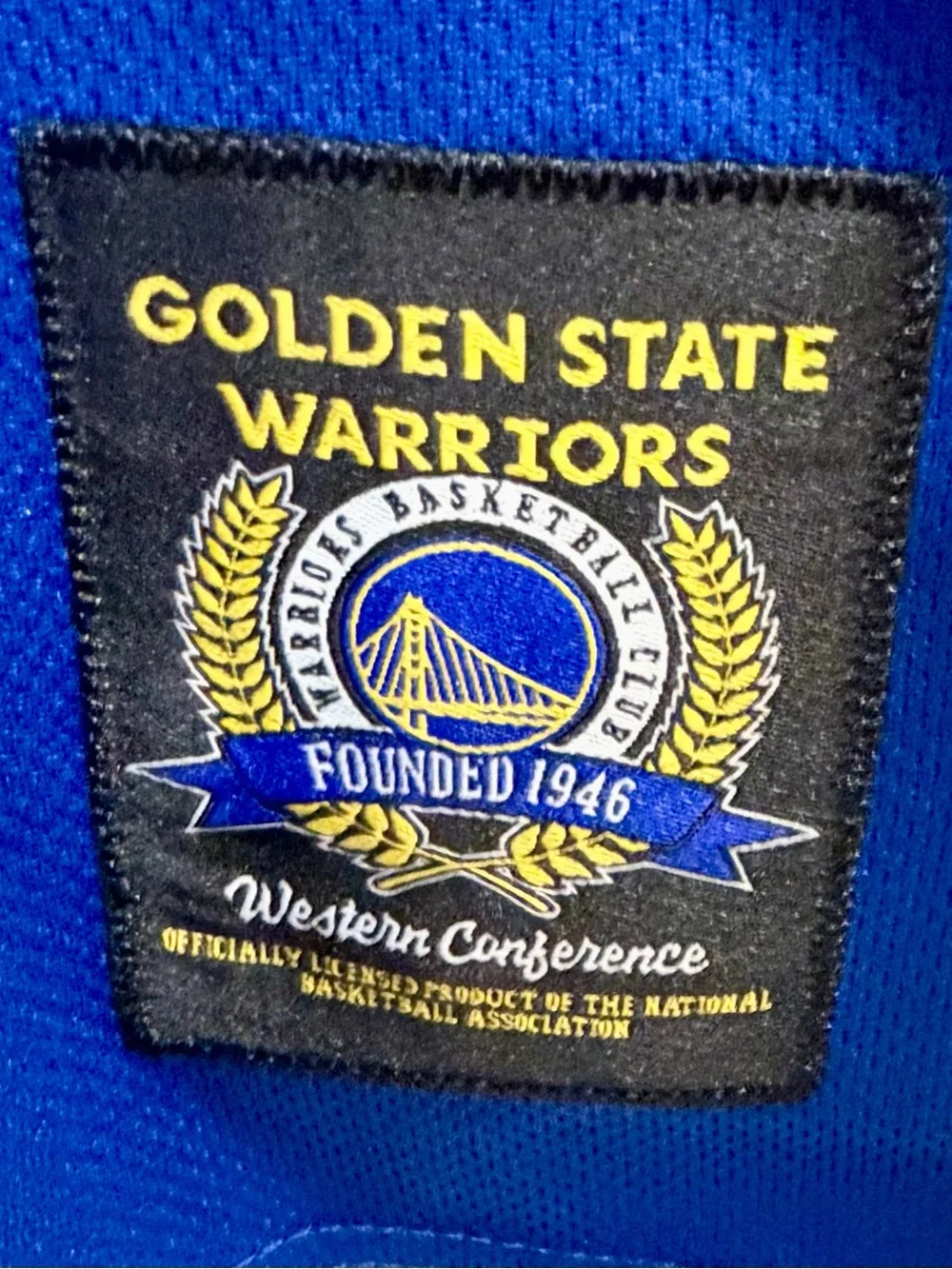 Nike Blue and Yellow Golden State Warriors Sleeveless Jersey